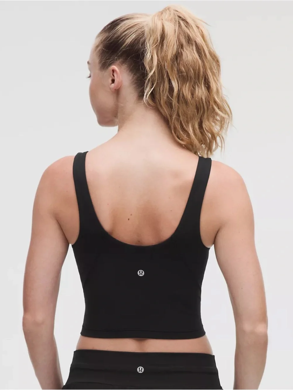 lululemon athletica Black V-Neck Cropped Tank